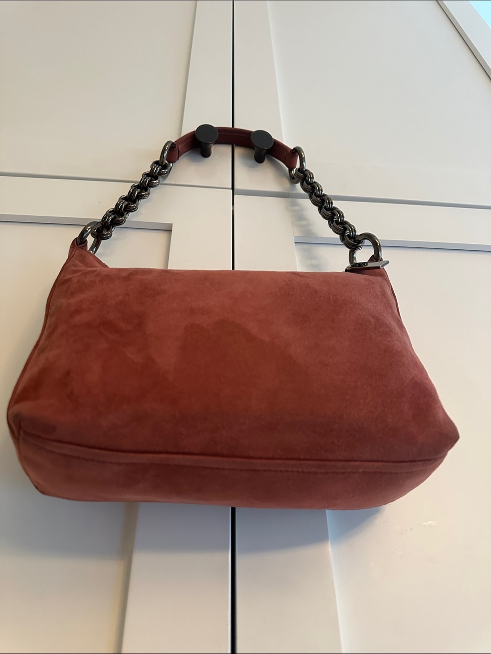 Authentic PRADA SUEDE SHOULDER BAG - Picture 9 of 14
